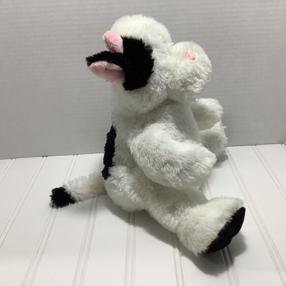 KellyToy White Cow Hand Puppet 9” Plush Black Ears, story time - Picture 4 of 8